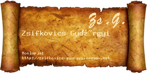 Zsifkovics Györgyi névjegykártya